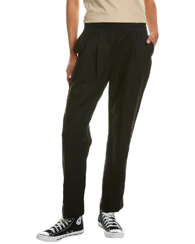 women's high-slung pantsJames Perse Double Pleat Linen-Blend Trouser