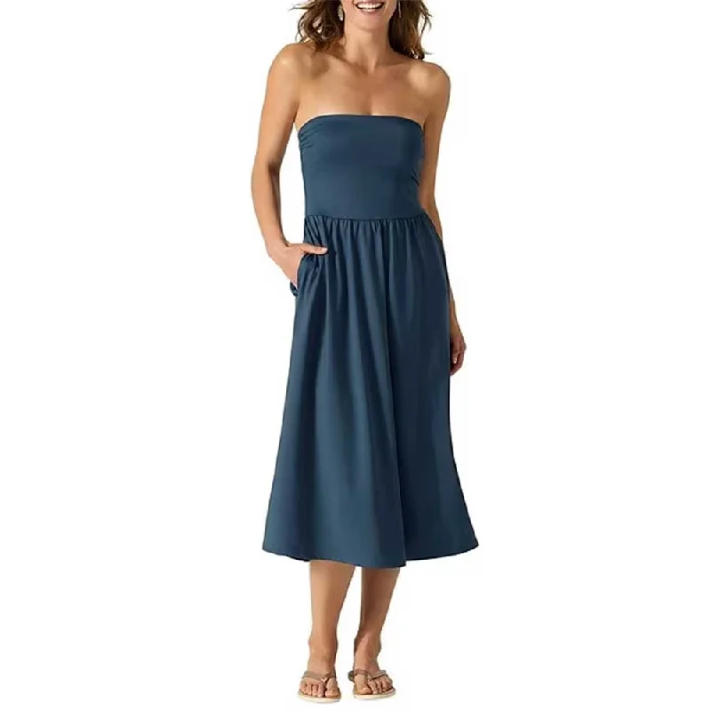 midi dresses with adjustable strapsTommy Bahama Bandeau Dress Cover Up - Midnight Sea