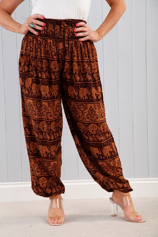 women's travel pantsElephant Pocket Harem Cocoa