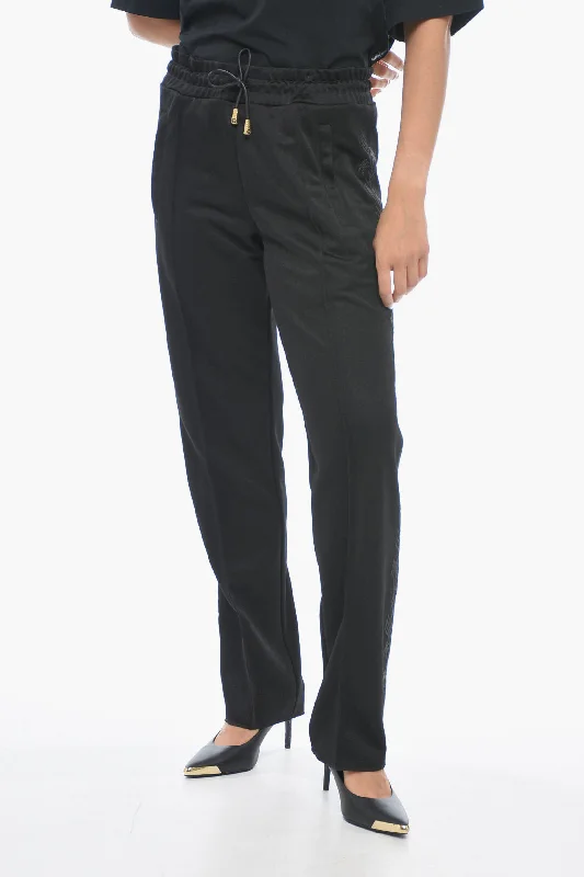 women's striped pantsPalm Angels Cotton Track Pants with Lurex Embroideries