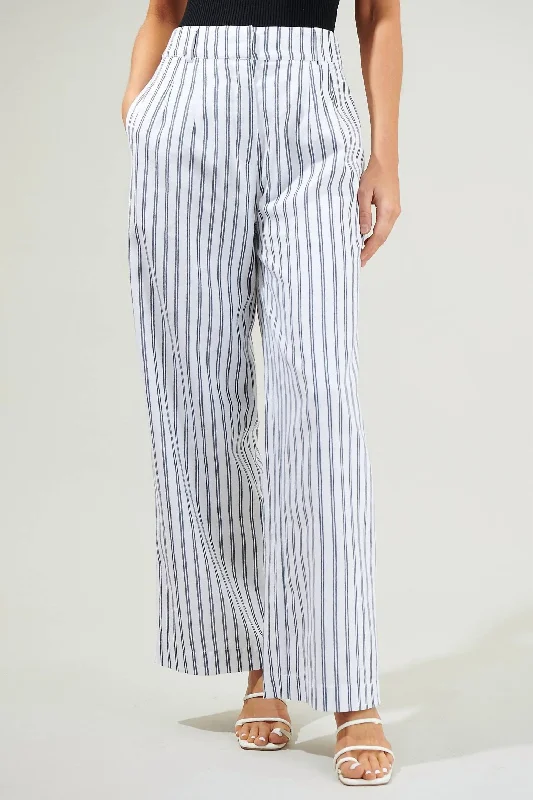 women's formal pantsArlah Striped Pleated Pant In Navy Blue