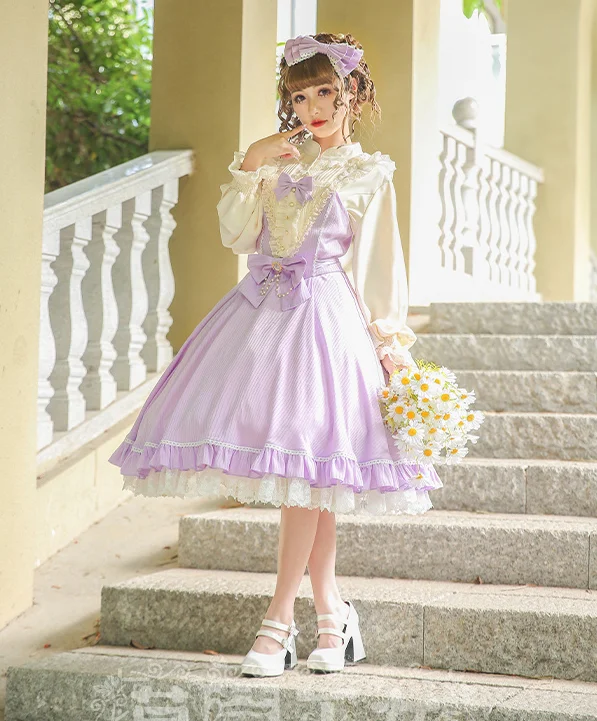 cotton midi dressesStrawberry Witch~Midsummer Star~Silver Foil Printing Lolita OP Dress