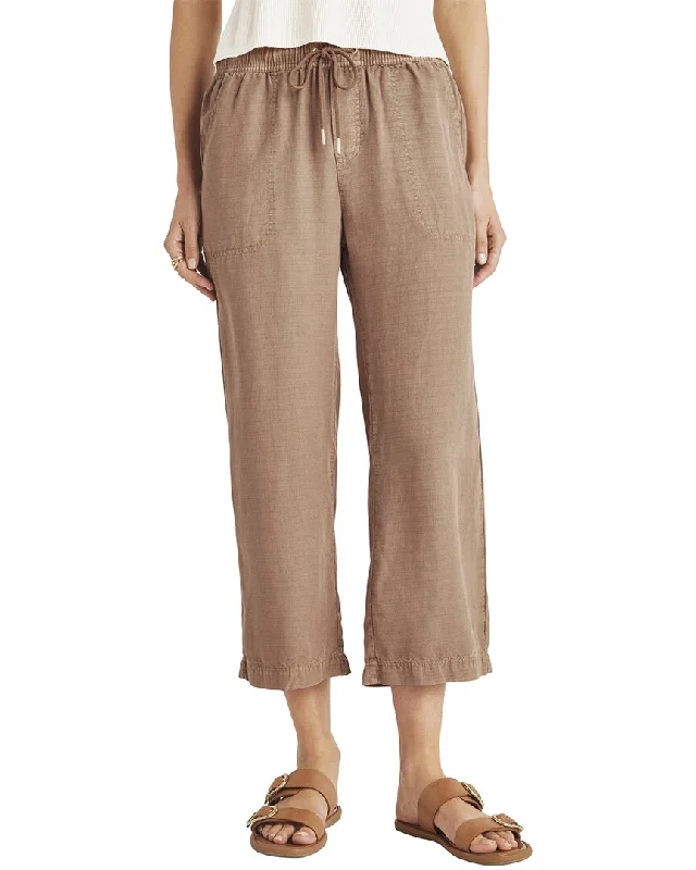 women's drawstring pantsSplendid Angie Crop Linen-Blend Wide Leg Pant