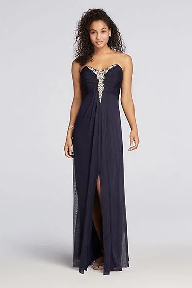 body-hugging midi dressesDecode 1.8 - Sweetheart Embellished Mid Slit Dress 182934SC