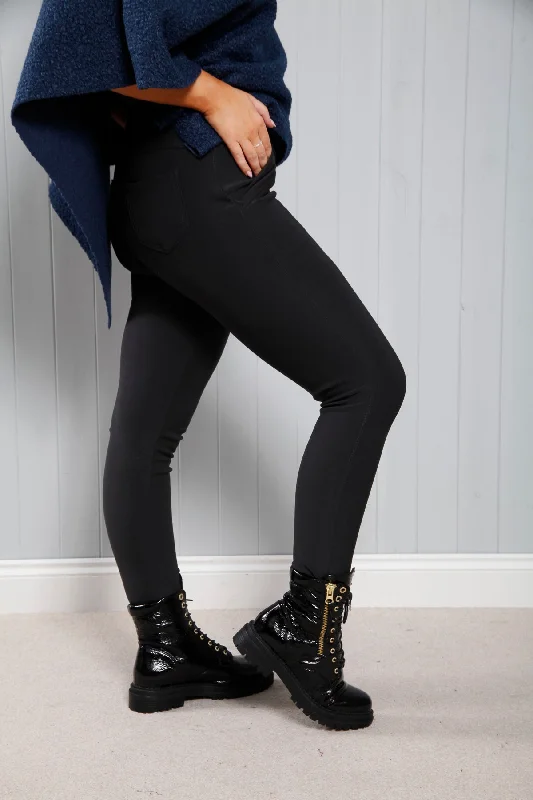 women's cargo pantsBlack Stretch Treggings