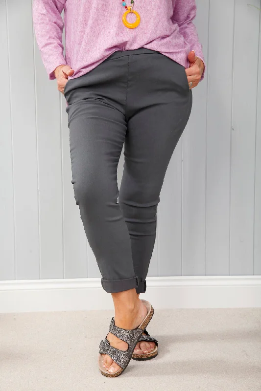 women's velvet pantsPlain Magic Pants Charcoal