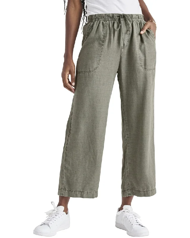 women's waterproof pantsSplendid Angie Crop Linen-Blend Wide Leg Pant