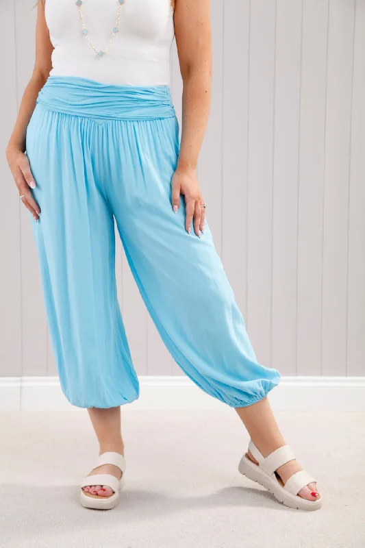 women's patterned pantsPlain Harem Pants Turquoise