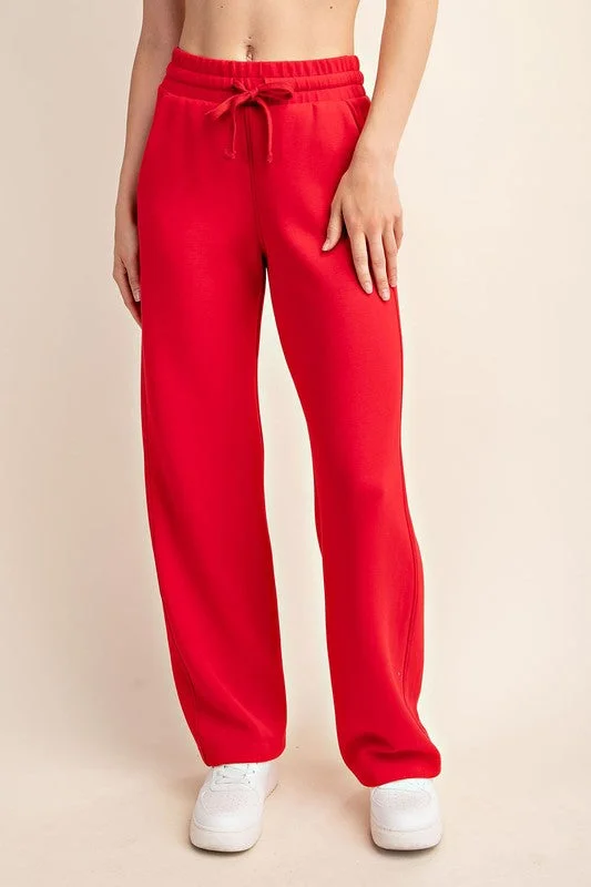 women's timeless pantsSignature Style Red Scuba Pants