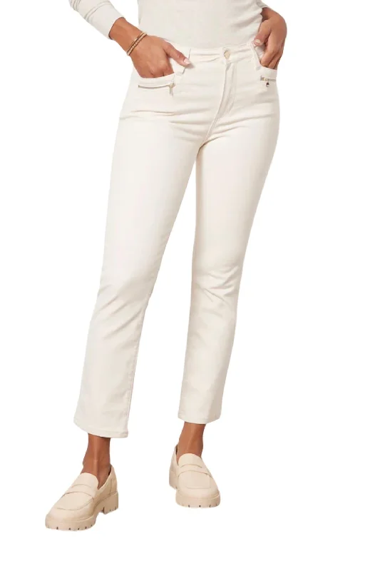 women's ankle-length pantsCindy Pant With Modern Zip Pocket In Ecru