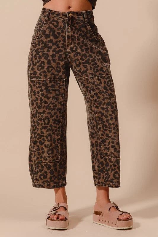 women's classic pantsLeopard print Love Barrel Pants