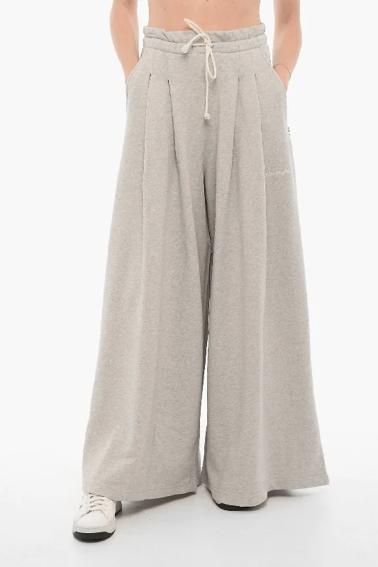 women's plus-size pantsPalm Angels Double-Pleat Wide Leg Sweat Pants