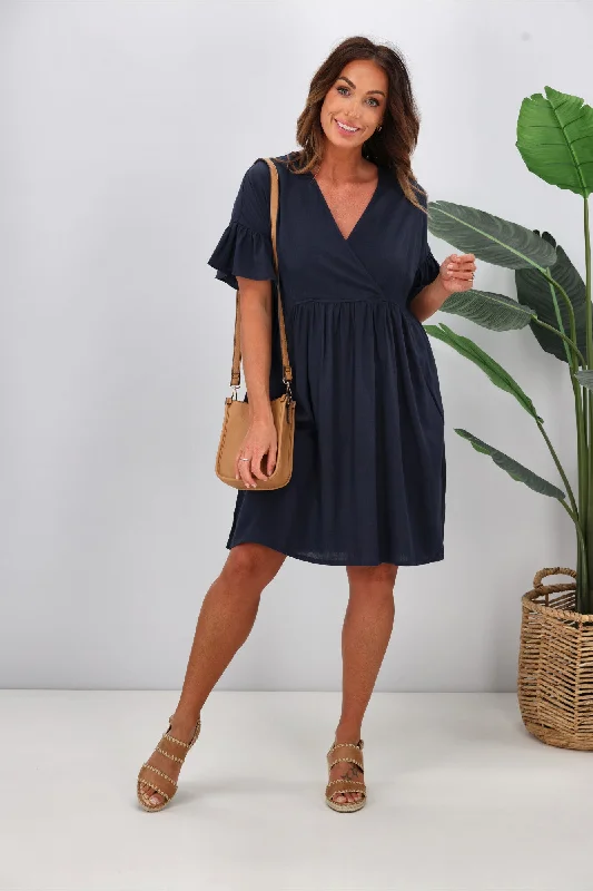 simple yet stylish midi dressesShine On Label Ziggy Babydoll Dress Midnight