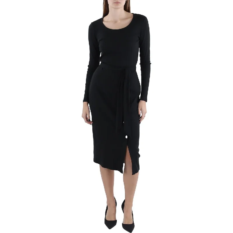 midi dresses with sleevesLauren Ralph Lauren Womens   Knit Mid Calf Sweaterdress