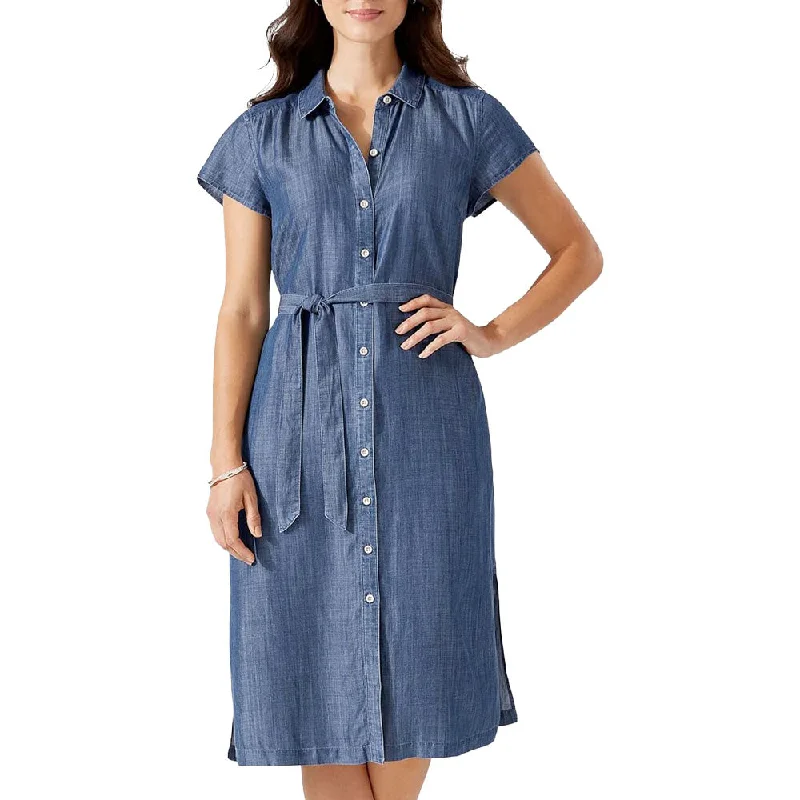 midi dresses for workTommy Bahama Women's Mission Beach Indigo Shirt Dress - Mid Sun Wash