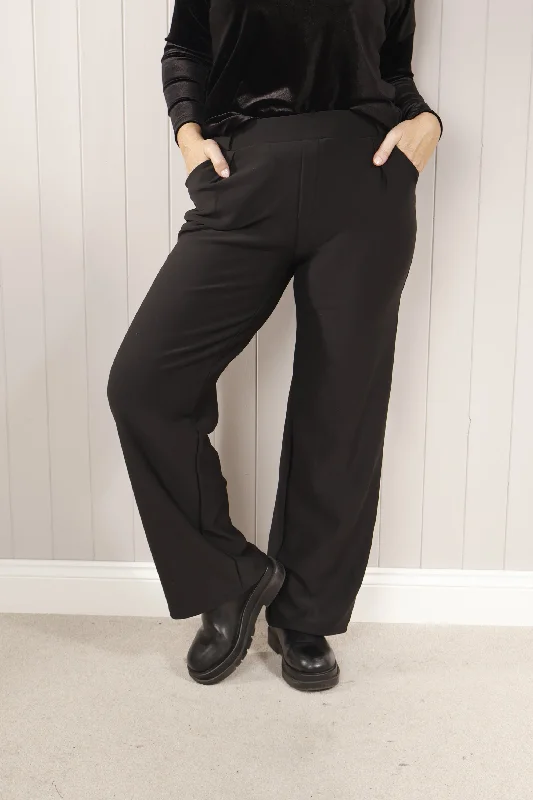 women's everyday pantsFlair Wide Leg Treggings Black