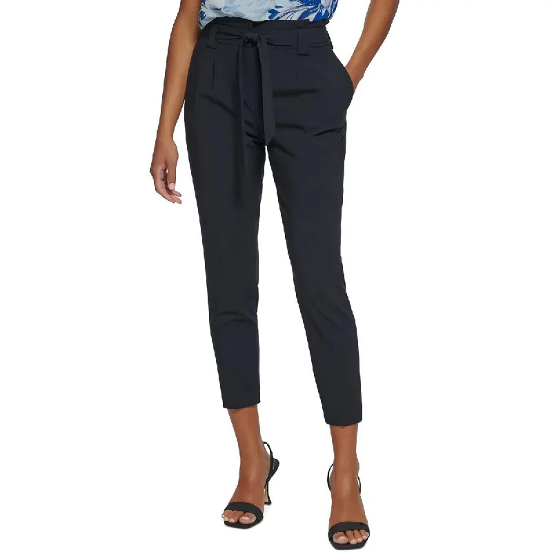 women's mid-rise pantsPetites Womens Stretch Wear-To-Work Ankle Pants