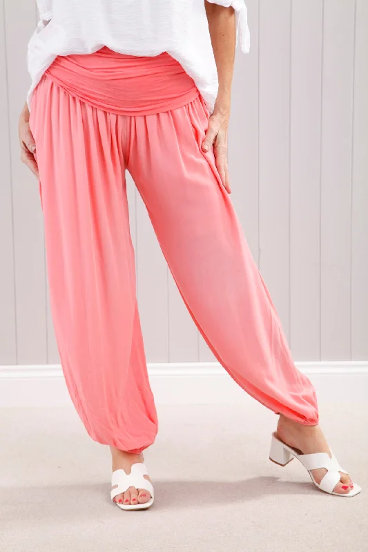 women's convertible pantsPlain Harem Pants Light Coral