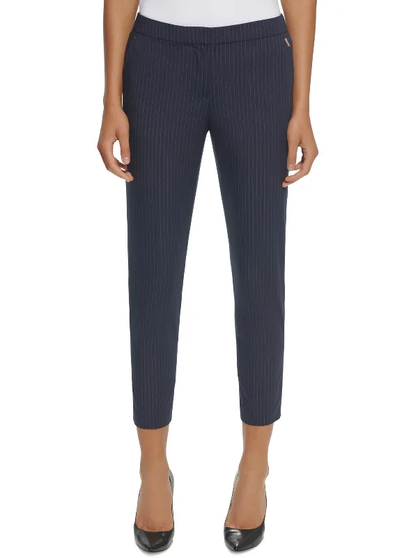 women's high-waisted pantsWomens Pinstripe Stretch Ankle Pants