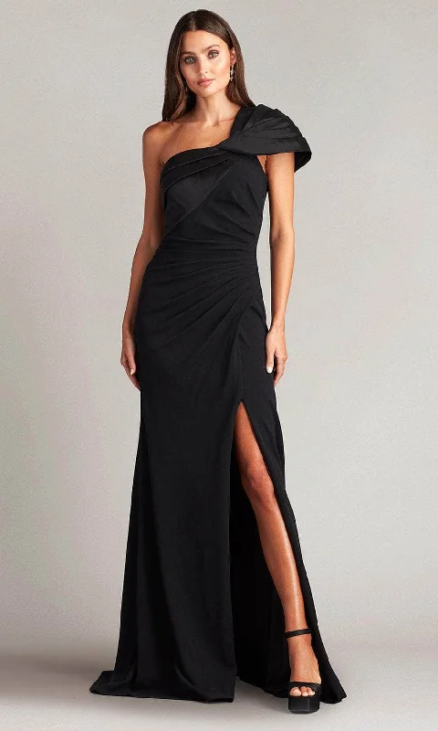 Formal Dress for International EventsTadashi Shoji BOS24244L - Rady Twist-Drape One-Shoulder Sheath Gown