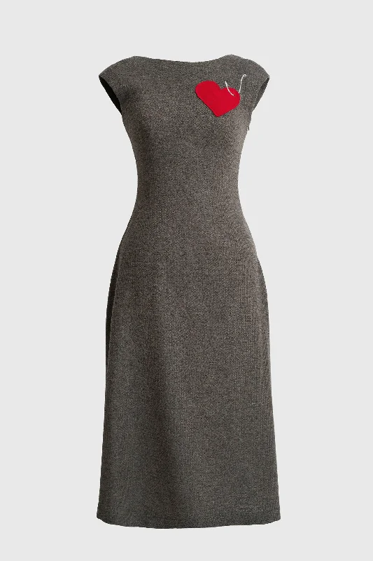 lined midi dressesMid-Length Heart Dress