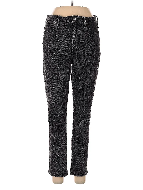 women's denim jeans with frayed edgesMid-Rise Straight-leg Jeans in Dark Wash