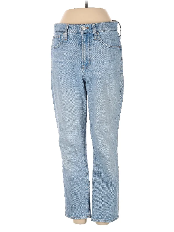 women's denim jeans for partiesHigh-Rise Straight-leg Jeans in Light Wash