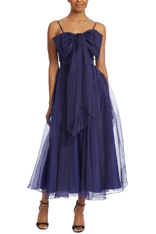 plus-size formal midi dressesTea Length Organza Cocktail Dress - Midnight