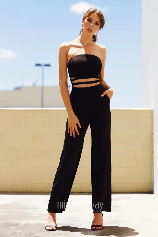 women's jumpsuits for apple-shaped bodiesNicole Jumpsuit - Black