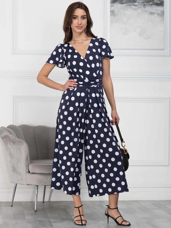 women's jumpsuits for loungingJolie Moi Devorah Culotte Jumpsuit, Navy Spot