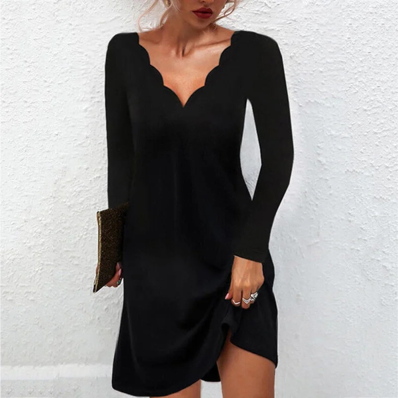 high-low Mimi dresses trendDressBetty - V-neck Evening Night Party Clubwear Mini Dress