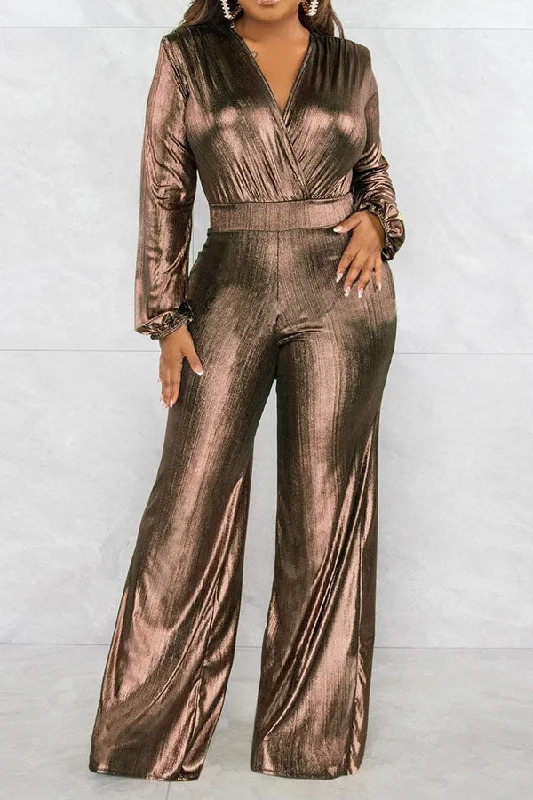 women's casual jumpsuitsGilding Rocking Deep V Neck Jumpsuit