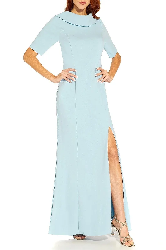 maxi dresses for womenAdrianna Papell AP1E209924 Short Sleeves Back Fomal with  Slit Long Dress