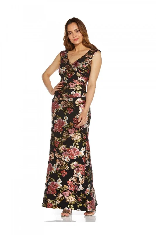 maxi dresses with back pocketsAdrianna Papell AP1E209185 Long Formal Floral Dress