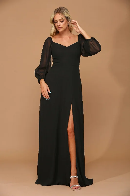 Flexible Cotton Long Sleeves DressBlack XL Long Sleeve Formal Chiffon Dress Sale