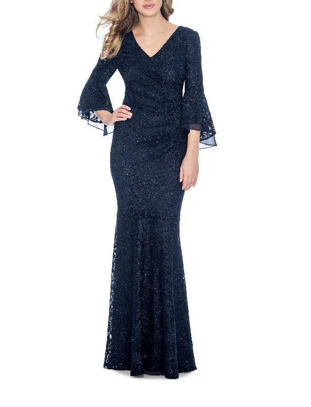 lace maxi dressesDecode 1.8 Flounce Sleeve Formal Long Lace Dress