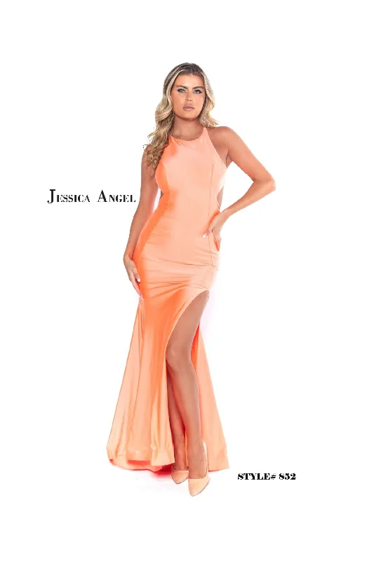 maxi dresses with hidden pocketsJessica Angel Long Formal Fitted Halter Dress 852