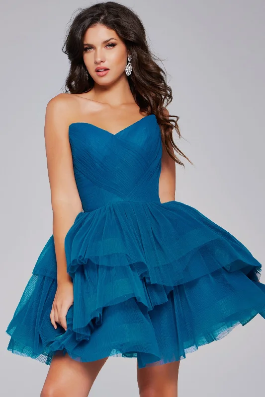 homecoming party dressesJovani 41054 Homecoming Short A Line Ruffled Cocktail Dress