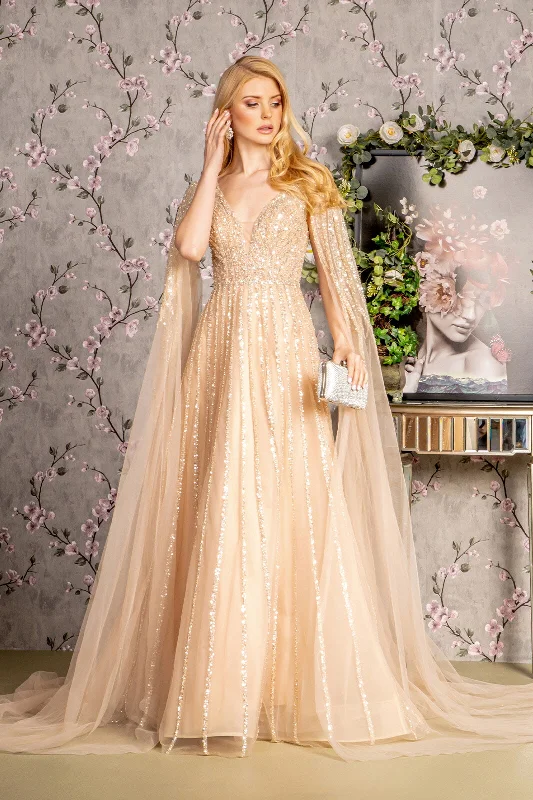 wedding dress try-onLong Mother of the Bride Cape Dress