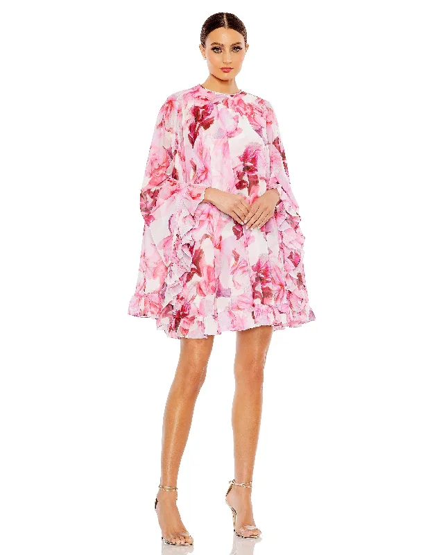 petite party dressesMac Duggal 56027 Homecoming Short Floral Cocktail Dress