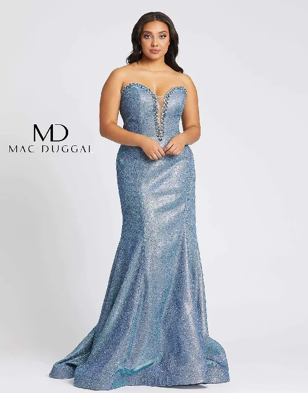 maxi dresses with lace-up detailsMac Duggal 66815 Fabulouss Plus Size Long Dress