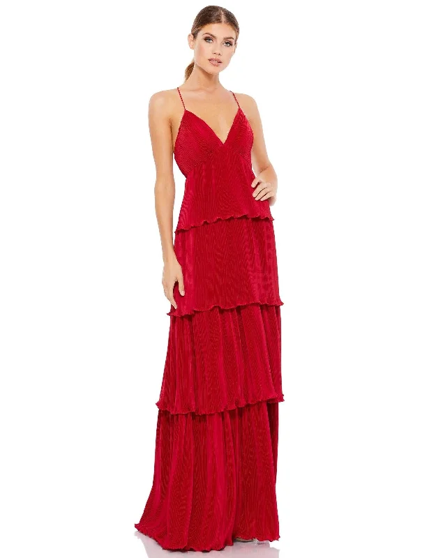 maxi dresses with pocketsMac Duggal 49083 Long Formal Ruffle Layered Dress