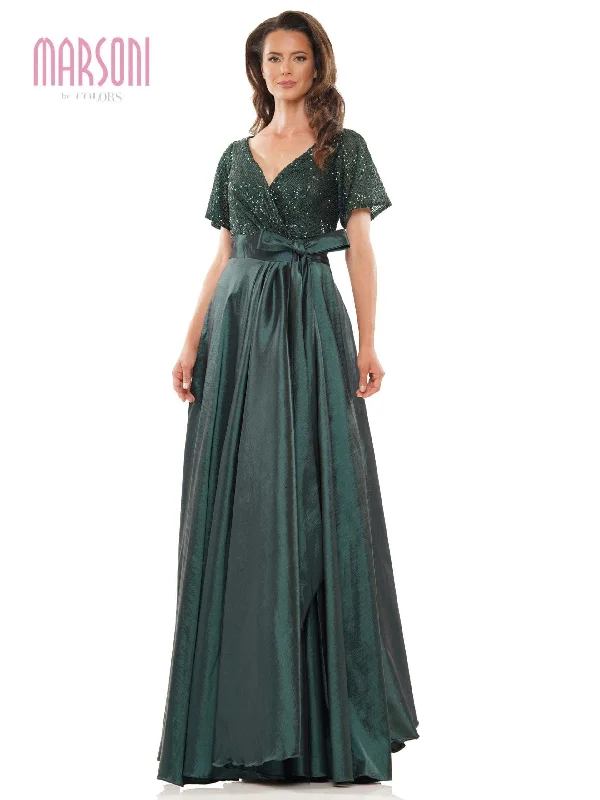 maxi dresses with sleevesMarsoni M316 Colors Long Formal A Line Dress