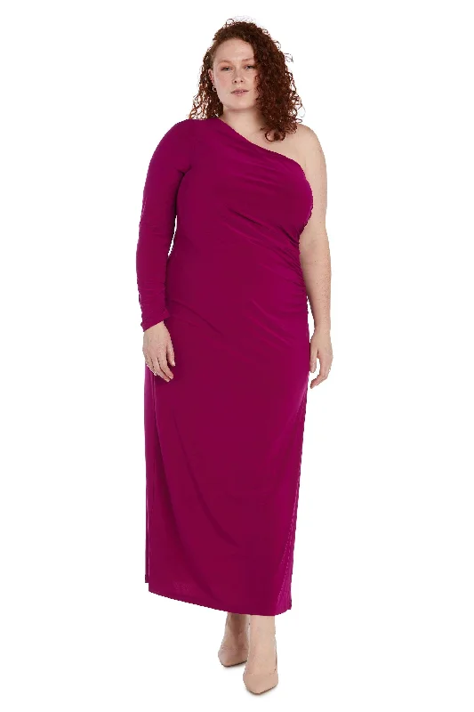 maxi dresses with rufflesNightway Long One Shoulder Plus Size Dress 22158W