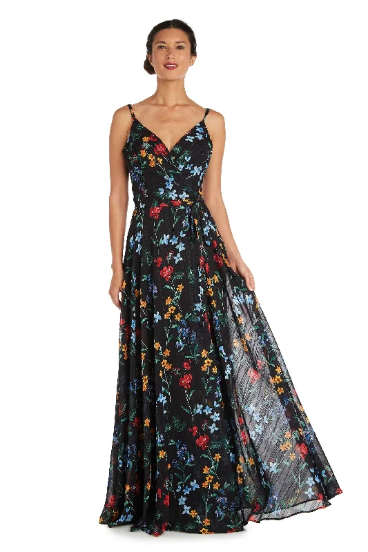 maxi dresses for black-tie eventsNightway Long Spaghetti Strap Floral Dress 22040