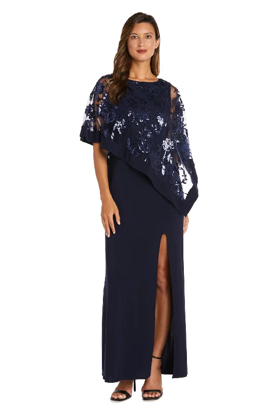 classic wedding dressesR&M Richards 2551 Long Sequin Mother of the Bride Poncho Dress