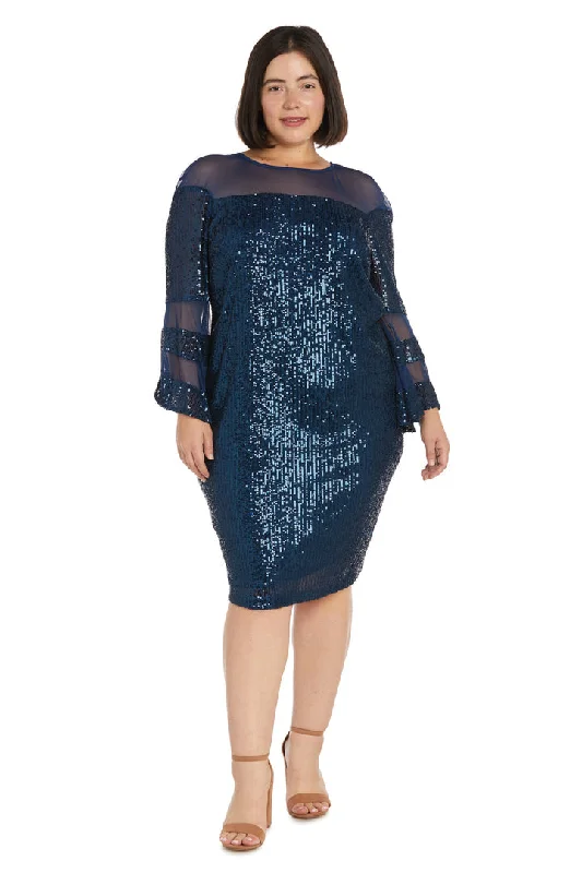 Full-Length Long Sleeves Mermaid DressR&M Richards 2775W Long Sleeve Plus Size Short Dress