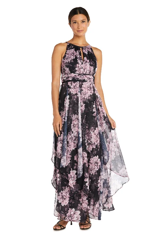 maxi dresses with pleatsR&M Richards 7928 Long Formal Floral Halter Dress