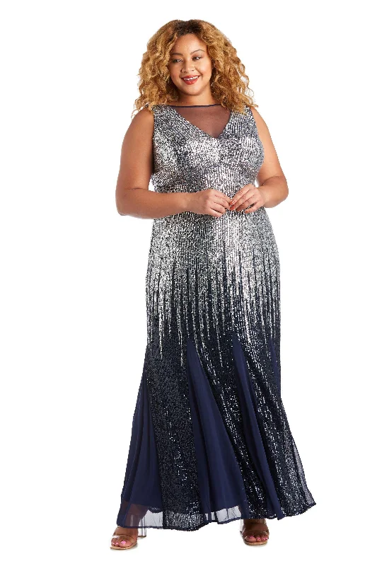 affordable maxi dressesR&M Richards 7156W Plus Size Long Beaded Dress