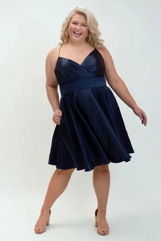 chiffon party dressesSydneys Closet SC8124 Short Homecoming Plus size Dress